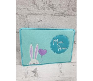 Stickdatei ITH - Mug Rug "Moin Hase"